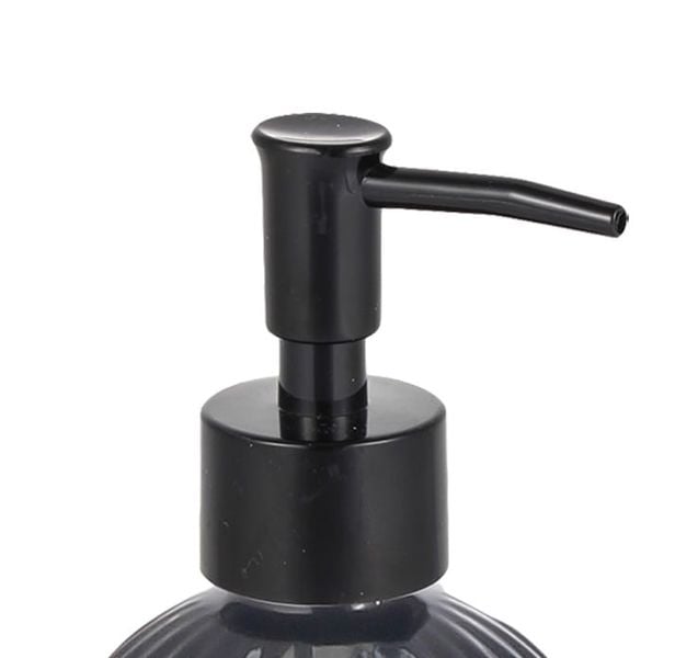 Dozownik do mydła w płynie TOKIO szklany malowany czarny mat ryflowany wzór zdjęcie 2