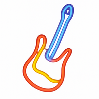 NEON LED NA ŚCIANĘ LAMPA USB NOCNA GITARA KOLOROWA DEKORACJA DO POKOJU OZDOBA