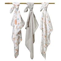 BABYONO Pieluszki muślinowe bambusowe szare 3 sztuki