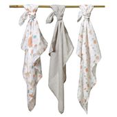 BABYONO Pieluszki muślinowe bambusowe szare 3 sztuki