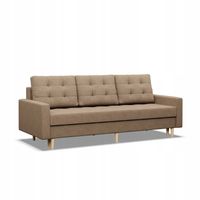 KANAPA ELMA Styl Skandynawski Rozkładana Wygodna PIANKA CAPPUCCINO BEŻOWA