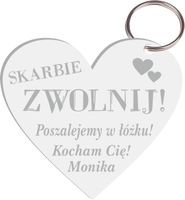 Brelok na prezent SERCE ZAWIESZKA zwolnij Kochanie