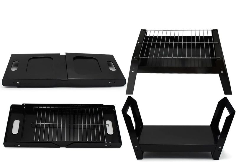 GRILL SKŁADANY TURYSTYCZNY NA KEMPING BBQ PRZENOŚNY WĘGLOWY DO OGRODU zdjęcie 8