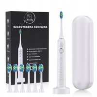 SZCZOTECZKA SONICZNA DO ZĘBÓW ELEKTRYCZNA HEELLY ETUI 6 KOŃCÓWEK BIAŁA