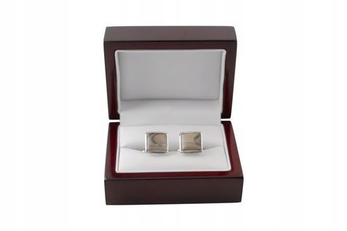 SPINKI DO MANKIETÓW SREBRNE Z KRZEMIENIEM PASIASTYM na Arena.pl