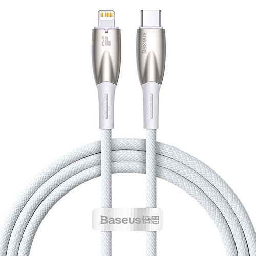 Kabel USB-C do Lightning Baseus Glimmer, 20W, 1m (biały) na Arena.pl