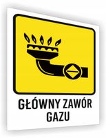 Główny zawór gazu 1 znak nadruk 20x15 cm dużo wzorów