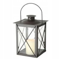 LAMPION METALOWY DO SALONU WEWNĘTRZNY 14X14X20 CM BRĄZOWY