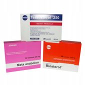 Zestaw na masę i siłę mięśni + Naklejka Testosteron Winstrol = Sterydy