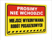 Tabliczka znak informacyjny dibond nadruk UV 20X15 PROSIMY NIE WCHODZIĆ