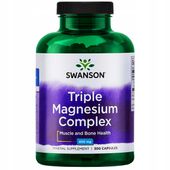 SWANSON TRIPLE MAGNESIUM Complex MAGNEZ 400mg 300 kapsułek KOŚCI pamięć SEN