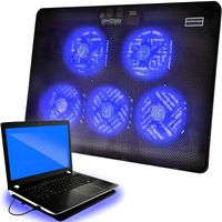Podstawka chłodząca pod laptop z podświetleniem LED 5 wentylatorów 12-17''