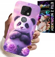 ETUI DO MOTOROLA MOTO E7 PLUS - SŁODKA PANDA WZORY DLA DZIECI + SZKŁO