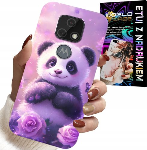 ETUI DO MOTOROLA MOTO E7 PLUS - SŁODKA PANDA WZORY DLA DZIECI + SZKŁO na Arena.pl