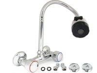 BATERIA KUCHENNA KLASYCZNA ŚCIENNA FLEX Z DŁUGĄ WYLEWKĄ BLACK