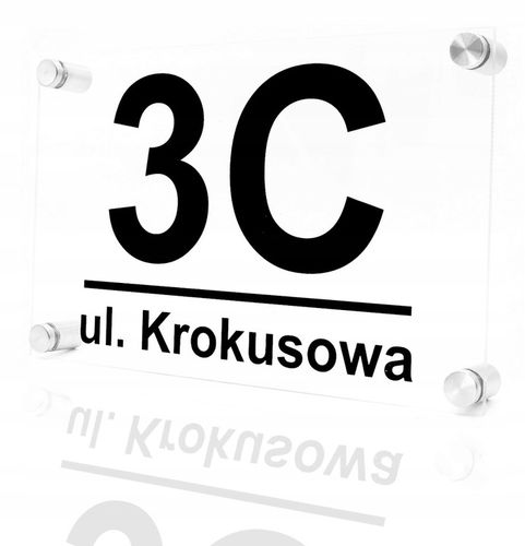 TABLICZKA ADRESOWA Z NUMEREM DOMU |TRWAŁA PLEKSA|WZORY| +DYSTANSE MONTAŻOWE na Arena.pl