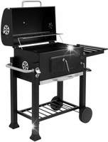 LUND GRILL OGRODOWY WĘGLOWY Z POKRYWĄ RUSZT REGULOWANY 57x37cm NA KÓŁKACH