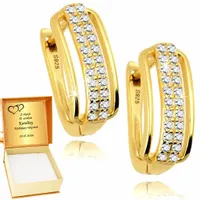 Złote Kolczyki 925 Angielskie dla Kobiety Grawer