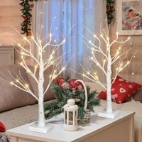 ZESTAW 2 BRZOZOWYCH DEKORACJI LED UNIWERSALNA OZDOBA NA KAŻDĄ PORĘ ROKU