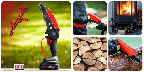 PIŁA ŁAŃCUCHOWA AKUMULATOROWA GAŁĘZIÓWKA MINI PILARKA 2x AKU + 4x na Arena.pl