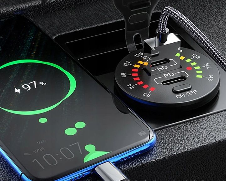 WOLTOMIERZ SAMOCHODOWY ŁADOWARKA USB QUICK CHARGE 3.0 USB USB-C 5V 3A zdjęcie 16
