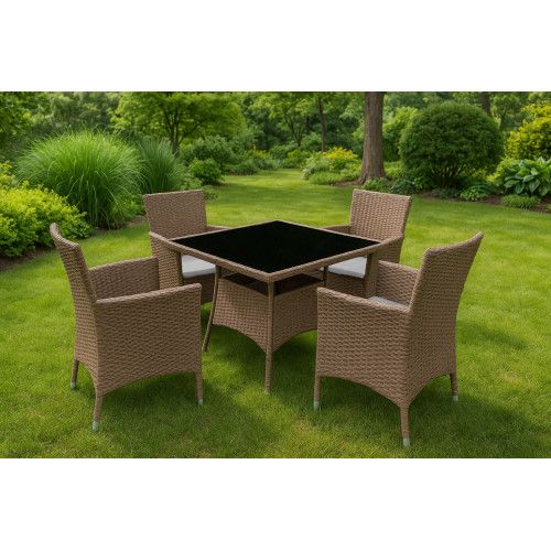 KOMPLET MEBLI OGRODOWYCH MULTIGARDEN Z TECHNORATTANU DLA 4 OSÓB na Arena.pl