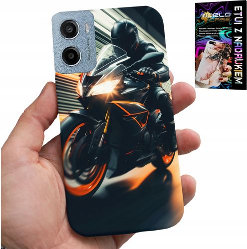 ETUI DO MOTOROLA E15 / G05 - MOTOCYKLISTA MOTOR FAN MOTOCYKL + FOLIA na Arena.pl