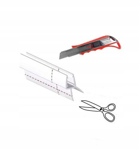 Uszczelka z długim piórem do drzwi kabiny prysznicowej 6 - 8 mm Drzwi 100cm na Arena.pl