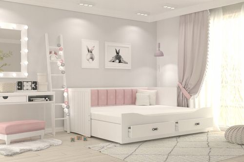 Łóżko tapicerowane rozkładane szuflady HERMES T na Arena.pl