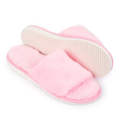 Ciepłe kapcie puchate różowe pantofle damskie z futerkiem 37 na Arena.pl