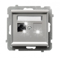 GNIAZDO KOMPUTEROWE RJ45 5e POJ. OSPEL SONATA GPK-1R/K/m/38 SREBRO MAT
