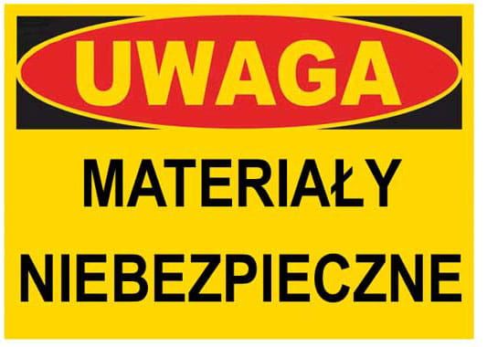 BTO-46 ZNAK TABLICA uwaga materiały niebezpieczne zdjęcie 1