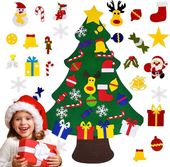 Choinka Filcowa z Ozdobami Na Rzepy 95x70 cm Zabawka DIY dla Dzieci