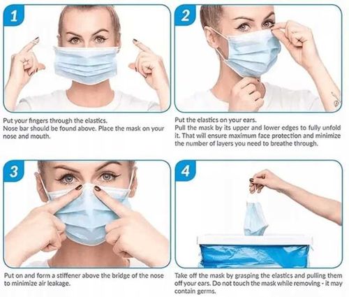 maseczka higieniczna trójwarstwowa niebieska - 50 szt. na Arena.pl