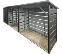 Drewutnia 5x1m - Wiata Śmietnikowa - antracyt - dach ścianka TS1233