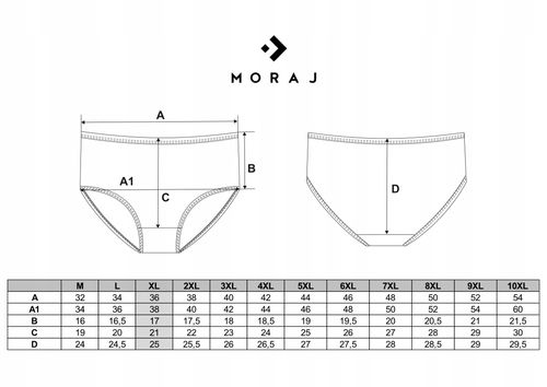 Majtki Damskie Bawełniane z Wysokim Stanem Plus Size 4-szt MORAJ - 4XL na Arena.pl