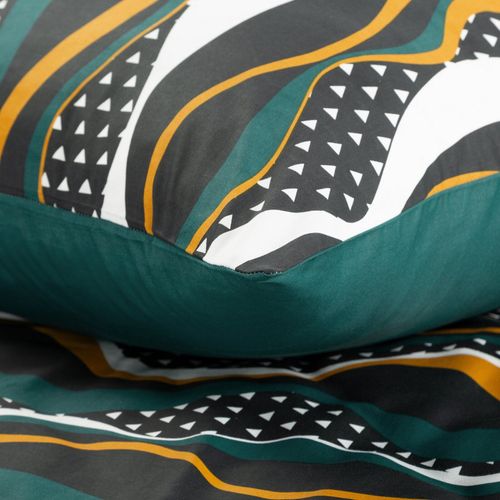 Pościel z satyny z nadrukiem 160X200 70X80X2 NIKA50 c. turkusowa na Arena.pl