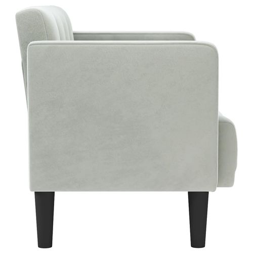 Sofa dwuosobowa Jasnoszara 111 cm Aksamit na Arena.pl