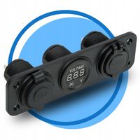 GNIAZDO ŁADOWANIA ZAPALNICZKI 12V WOLTOMIERZ 2 USB