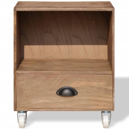 Szafka nocna z drewna w brązowym kolorze na Arena.pl