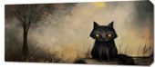 Obraz 90x40cm Czarny Kot