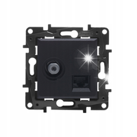 GNIAZDO ANTENOWE F + KOMPUTEROWE RJ45 LEGRAND NILOE STEP 863577B CZARNE