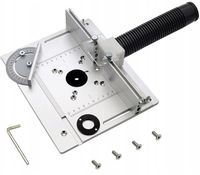 ALUMINIOWA PŁYTA DO STOŁU FREZARKI Z PROWADNICĄ UKOŚNĄ I PŁOTEM PRZESUWANYM