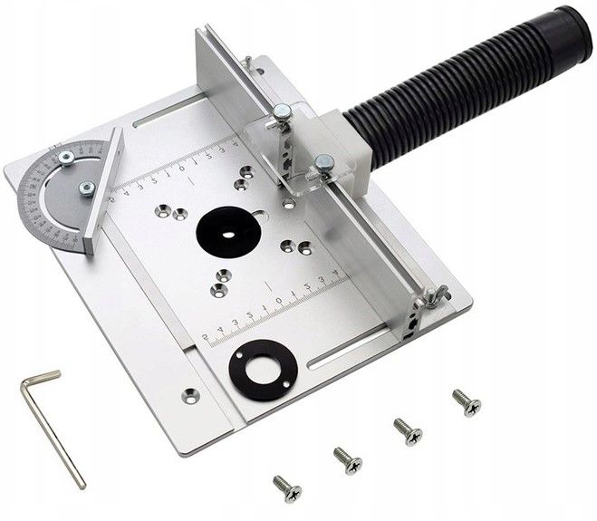 ALUMINIOWA PŁYTA DO STOŁU FREZARKI Z PROWADNICĄ UKOŚNĄ I PŁOTEM PRZESUWANYM zdjęcie 1