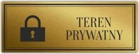 Tabliczka Złota Srebrna na drzwi TEREN PRYWATNY grawerowana