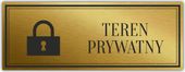Tabliczka Złota Srebrna na drzwi TEREN PRYWATNY grawerowana