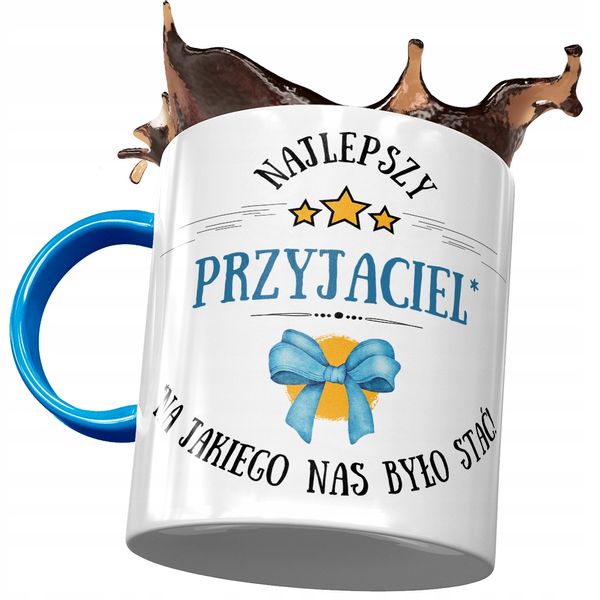 Kubek Błękitny Dla Przyjaciela Najlepszy Prezent Z Nadrukiem Ze Zdjęciem zdjęcie 1