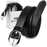 Beltimore skórzany damski pasek do spodni 3 cm antyalergiczny czarny U55