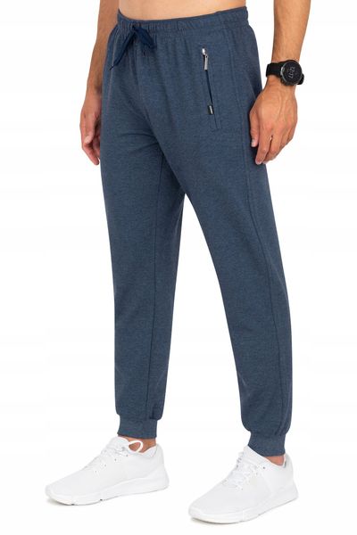 Spodnie męskie granat melanż Żanklod Rozmiar - 4XL zdjęcie 5