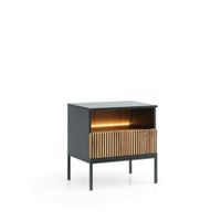 Szafka nocna Novel czarna/dąb wotan